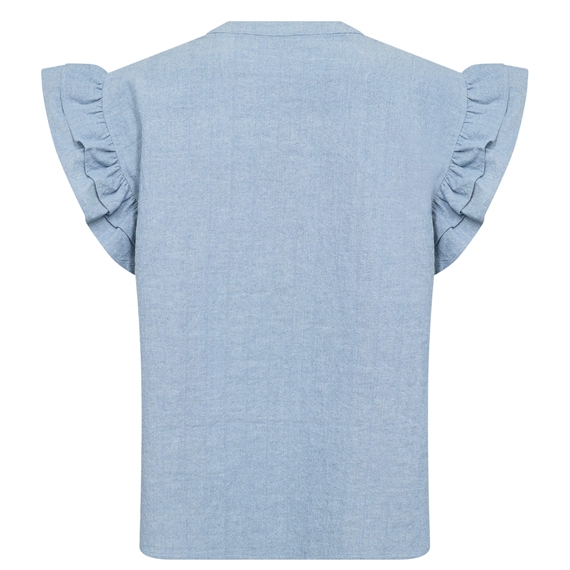 Levete Room LR-LENNON 2 Bluse, Blue Cotton 